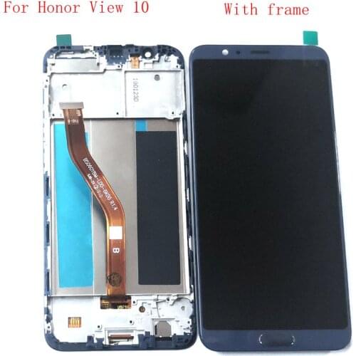 5.99" For Huawei Honor view 10 Lcd screen display Touch Glass Digitizer frame fingerprint Pantalla BKL-AL20 BKL-L04 BKL-L09