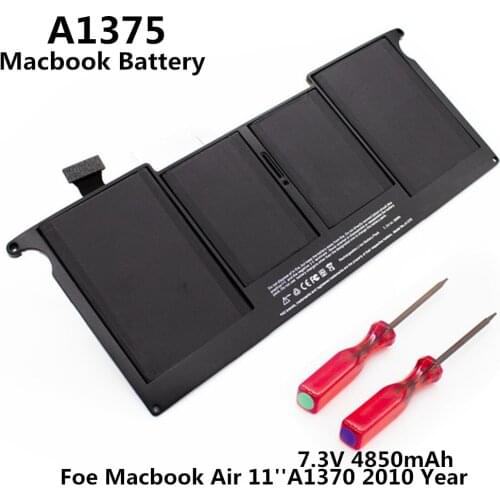100% Original 7.3V 4850mAh Notebook Laptop A1375 Battery FOR Apple Macbook Air 11'' A1370 2010 Year MC506 MC505 MC506LL/A