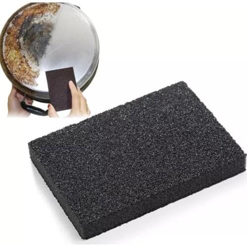 5pcs Emery Black Cleaning Sponge Kitchen Pot Rust Removal Sand Block Cleaner Descaling Clean Rub Dishwashing Brush Accessories