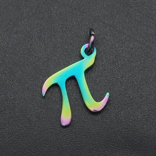 5pcs/lot 100% Stainless Steel Rainbow PI DIY Charm Pendant Wholesale Custom Service OEM Order Factory Prices Bracelet Making