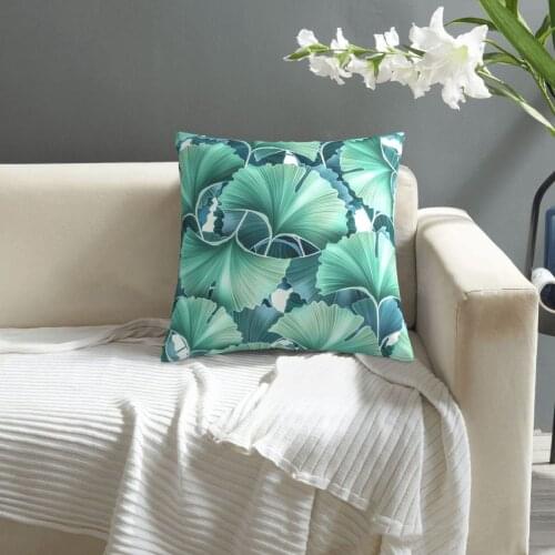 Seamless Green Ginkgo Biloba Pattern pillowcase printed cushion cover sofa waist pillow pillow cover