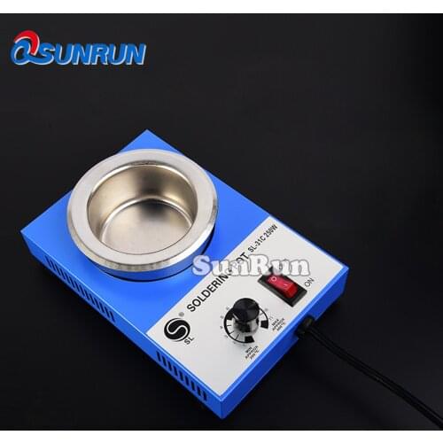 Lead-free adjustable temperature melting tin furnace small 100-300W titanium alloy bench soldering pot dip soldering machine