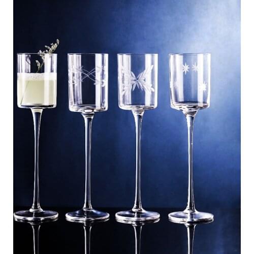 Glasses for champagne Japanese-style carved goblet special wine glasses for bars Creative cocktail glasses