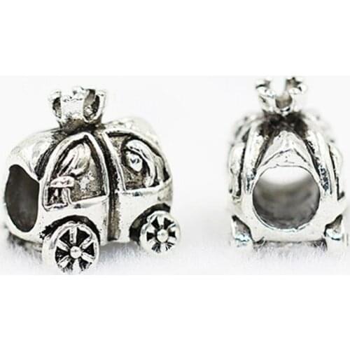 12 * 12mm alloy big hole beads Tibetan silver beads fit European style charm bracelet loose beads car DIY Jewelry Accessories