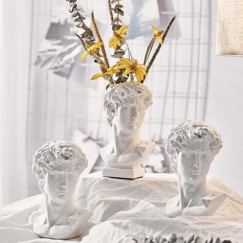Home Decoration Resin Art Crafts Greek Statue Mythology David Head Bust Mini Europe Michelangelo Sculpture Sketch Practice Gifts