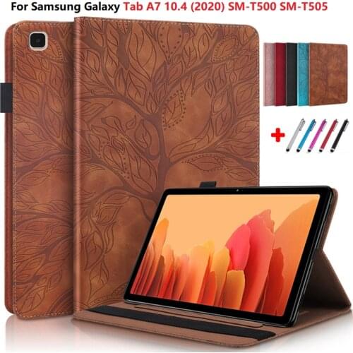 For Samsung Galaxy Tab A7 Tablet 10.4 2020 SM-T500 T505 T507 3D Emboss Tree Tablet Cover Caqa For Samsung Galaxy Tab A 7 A7 10 4