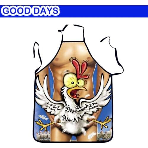 Funny Cocks KTV Print Pattern Apron Chef Waiter Kitchen Cook Apron Polyester Halter Bib Delantal Cocina For Man Woman Apron
