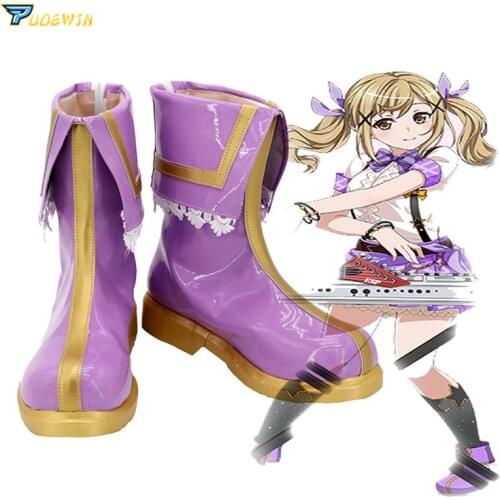 BanG Dream Ichigaya Arisa Purple Shoes Cosplay Boots Custom Made