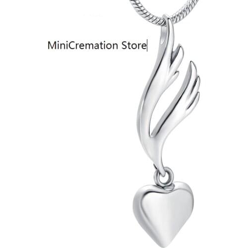 Stainless Steel Memorial Locket Jewelry Necklace For Ashes My Angel My Heart Cremation Urn pendants For Women Engravable