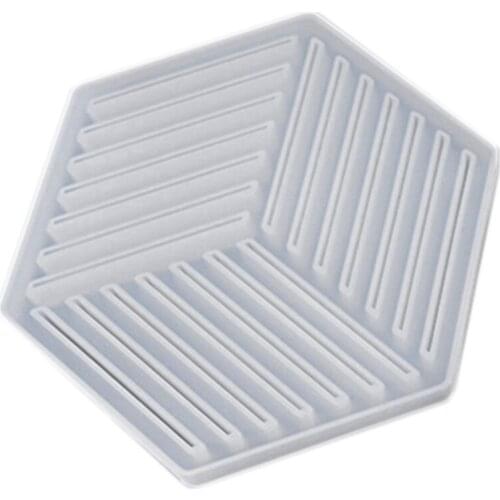 Quality Coaster Concrete Silicone Mould Diamond Stripe Shaped Design Diy Epoxy Resin Gypsum Crafts Cement Tray Mold