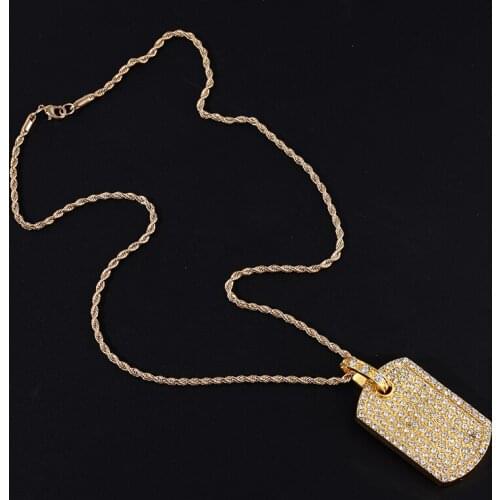 2020 new punk stainless steel fashion long necklace Gold Color Crystal female gothic sweater chain hip-hop necklace men Jewelry