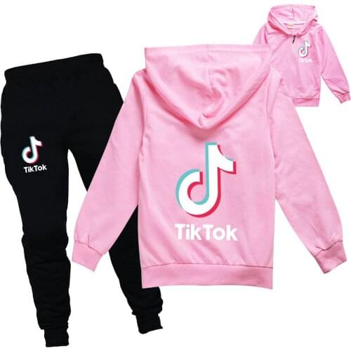 TIK TOK Girls Clothes Baby Long Sleeve Hoodies T Shirt +Pants for Boys Spring Set Outfits 2Pcs Girls Christmas Clothes Set