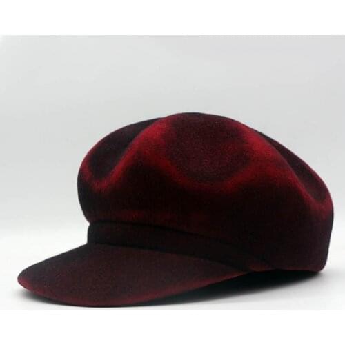 Fibonacci Fashion Octagonal Hat Winter Wool Felt Hat Equestrian Knight Hats for Women Concave Convex Fedora Hat