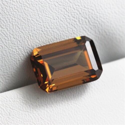 New arrival rectangle step cut dark color coffee cubic zircon CZ faceted rectangle shape loose stone DIY jewelry making