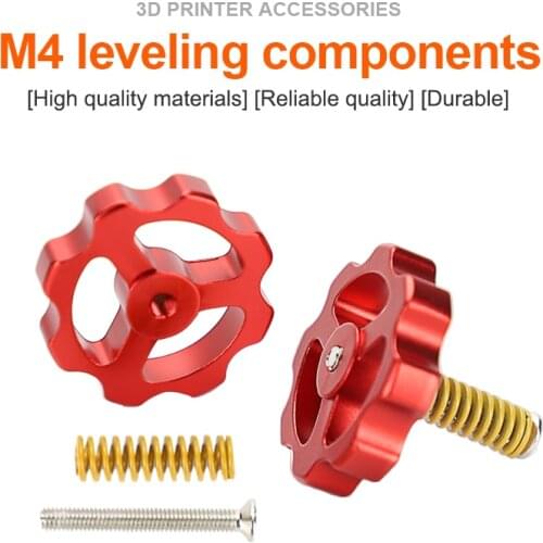 3D Printer Accessories Upgraded M4 Heat Bed Aluminum Hand Twist Leveling Nut with Spring For Ender 3 CR-10 CR-10S Modules