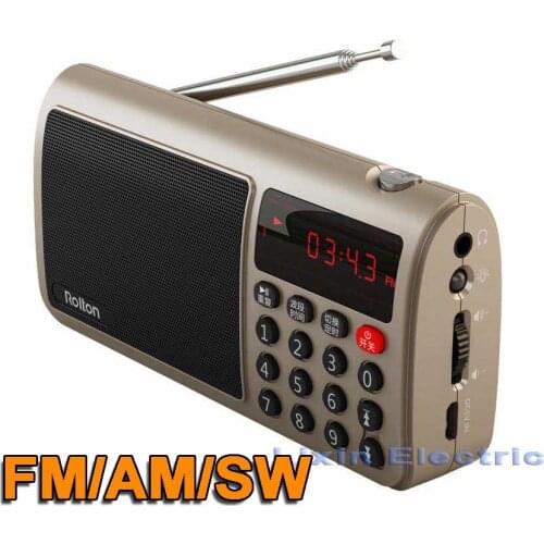 Rolton T50 Radio Speaker Portable World Band FM/AM/SW Radio Mp3 Music Player TF Card WAV Play Speaker And Flashlight for PC iPod