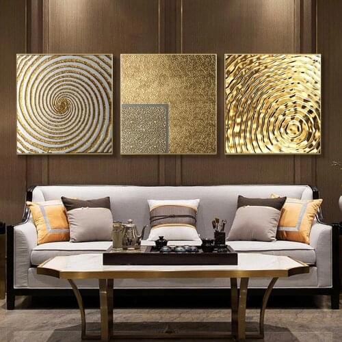 Luxury Posters Wall Art Retro Vintage Minimalist Nordic Abstract Gold Canvas Painting for Bedroom Living Room Decor Picture
