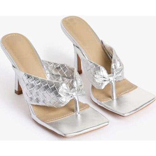 Heels Sandal Shoes Shiny Bling Bling Color Flip Flops High Heel Stiletto Sandals Square Womens Shoes Black Gold Silver Free Ship