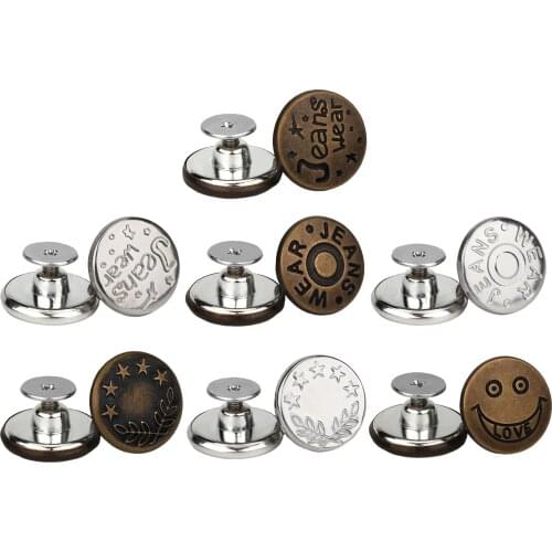 Detachable Jean Buttons Removable Zinc Alloy for Cowboy Clothing Pants