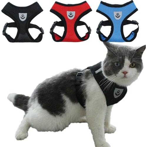 Nylon Mesh Padded Cat Harness And Leash Breathable Kitten Cats Harnesses Small Dog Puppy Harness For Chihuahua Pug Pet Supplies