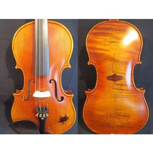 Strad style SONG maestro 4/4 violin inlaid & carving, powerful sound #11253