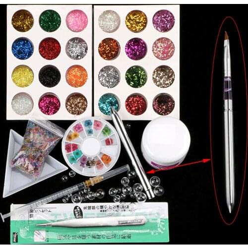 Nail Art Decoration DIY Hollow Glass Crystal Ball Mental Nail Polish Sticker Nail Tool Decoration Set