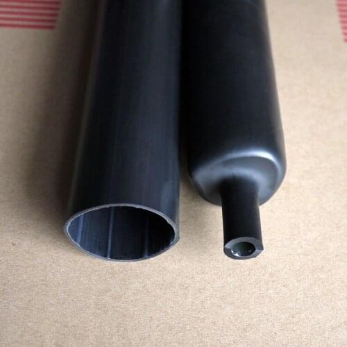 Free shipping 1 meter Dia 39mm 3:1 black double wall pipe adhesive double heat shrink tube 3 seal waterproof contraction