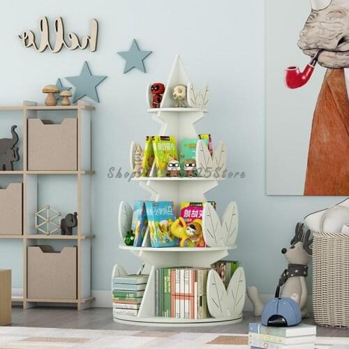 Tree-shaped Rotating Bookshelf Shopping Mall Furnishings Decoration Living Room Window Creative Racks Childrens Book Racks