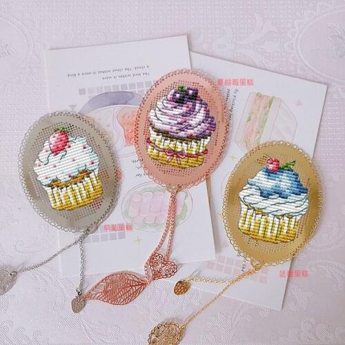 Cake Bookmark Princess DIY Craft Stich Set Cross Stitch Needlework Embroidery Crafts Counted Cross-Stitching Kit