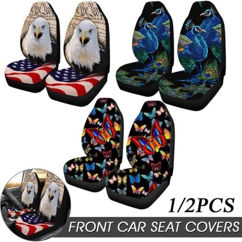2Pcs Front Automobile Auto Car Seat Cover Protector Fabric 3D Fashion Pattern For Sedan SUV Trucks Universial