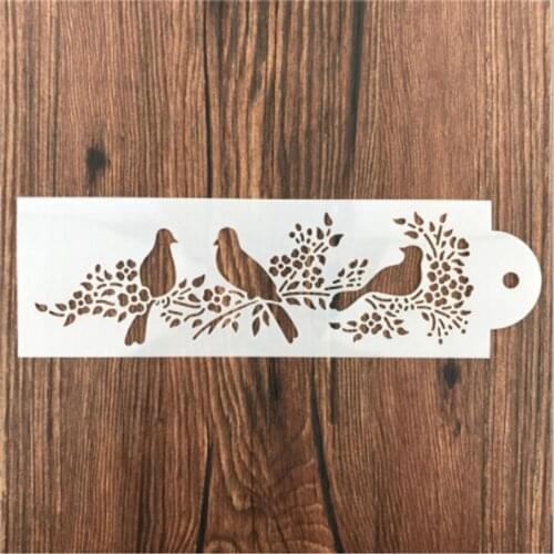 1PC Magpie Bird on Branches Shaped Reusable Stencil Airbrush Painting Art DIY Home Decor Scrap booking Album Crafts
