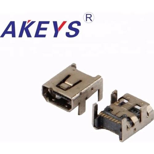 10PCS USB-008-08 MINI 8P Usb socket female Front inserting and rear pasting 4 PINS usb connector