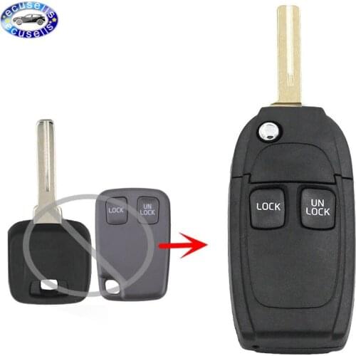 2 Button Modified Replacement Folding Remote Key Shell Case Fob Blank For VOLVO S60 S70 S80 S90 V70