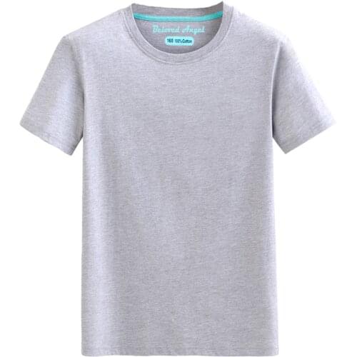 2020 New Summer Kids Children Birthday Gift Clothing Cotton Short Sleeve Solid Color White Pink Red Blue T Shirt Boys Girls Tops