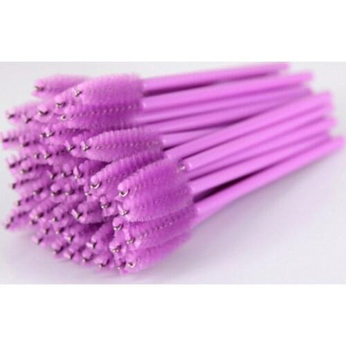 500 Pcs/lot Purple Disposable Mascara Wands Mini Eyelash Brushes Mascara Applicator, Micro Spoolie Brushes for Eye Lash Make-up