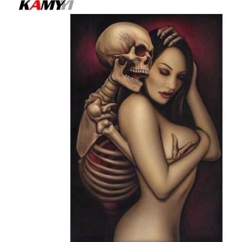 5d Diy Diamond Painting Cross Stitch Beauty and Skull Sex Diamond Embroidery Diamond Mosaic Pictures Needlework-1 DD