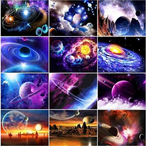 5D Diy Diamond Painting Planet Landscape Cross Stitch Mosaic Kit Handmade Hobby Gift Home Decoration