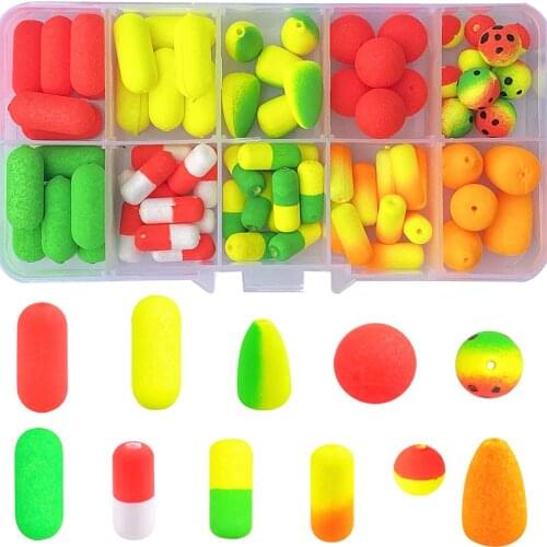 75Pcs/box Foam Fishing Float Strike indicator fly fishing Pompano Rigs Bottom Fishing Buoys Floats for Fishing Accessories