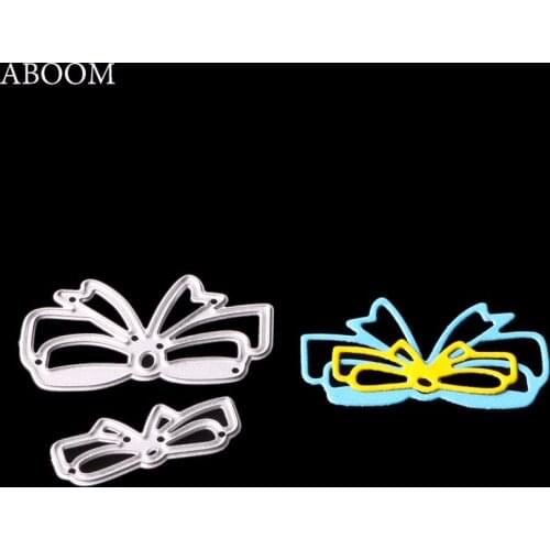 ABOOM New 2PCS/Lot Bowknot Cutting Dies Stencil For DIY Scrapbooking Photo Album Decoration Embossing Paper Card Die Cut Mold