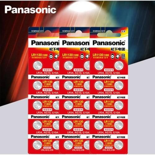 30pcs Panasonic Battery Cell 1.5V AG10 LR1130 Alkaline Button Battery AG10 389 LR54 SR54 SR1130W 189 LR1130 Button Batteries