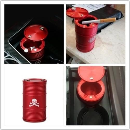 Aluminum Alloy Car Accessories Portable Car Ashtray High Quality Universal Cigarette Cylinder Holder Car Styling