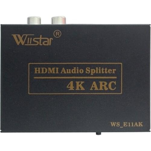 Wiistar HDMI Audio Extractor Converter HDMI to HDMI Spdif L/R Audio Extractor 4K 2K Converter Adapter for PC PS4 Blu-ray DVD