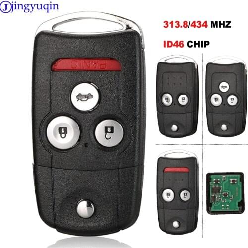 Jingyuqin 433mhz id46 3b Car Remote Flip Key Fob Case Shell Upgrade For Honda Civic Accord Jazz CRV