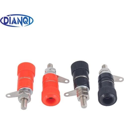 Free Shipping 10PCS/LOT Terminal Blocks JS-910B 4mm Amplifier Terminal Connector Binding Post Banana Plug Jack Mount Black Red