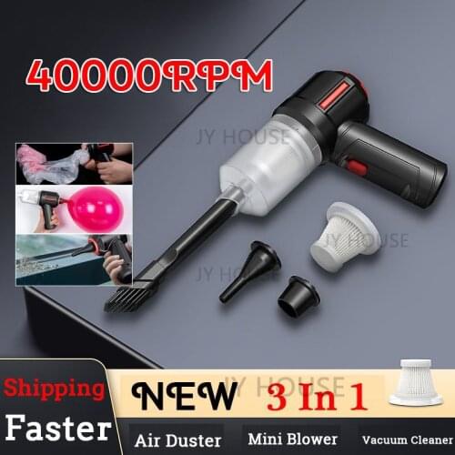 Industrial-Grade 40000RPM Cordless Air Duster Compressed Air Blower Computer Laptop Mini Car Vacuum Cleaner Keyboard Camera Home