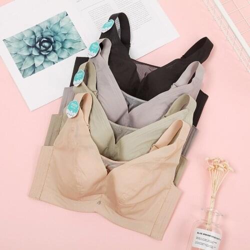 Ice Silk Bra Seamless Vest Bra Womens Thin Section Gather Soft Thin Section Push-up Underwear Underwear Sleep Top Bra Pad Bra