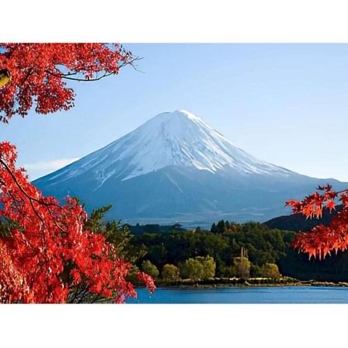 CHENISTORY 5D DIY Diamond Painting Full Square Drill Mount Fuji Diamond Embroidery Scenery Cross Stitch Beaded Mosaic Wall Decor
