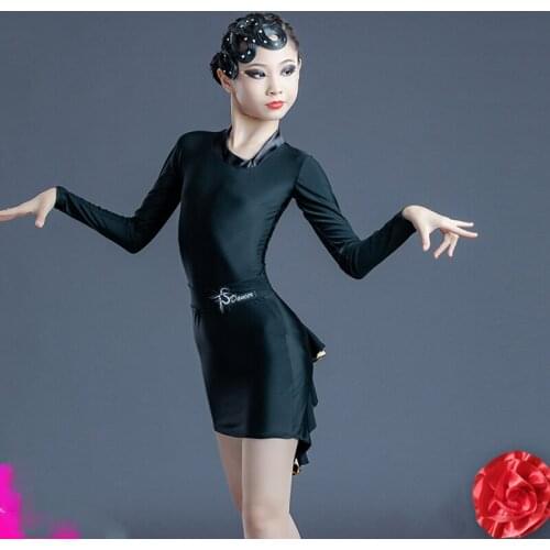 ChildrenS Latin Dance Costumes Professional Latin Dance Practice Clothes For Girls Leopard Print Split Latin Dance Skirt DN7130