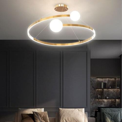New creative Designers Ring LED Pendant Lights For Living Room Dining Bedroom Lampshade Home hanging lamp Dia60cm 25W