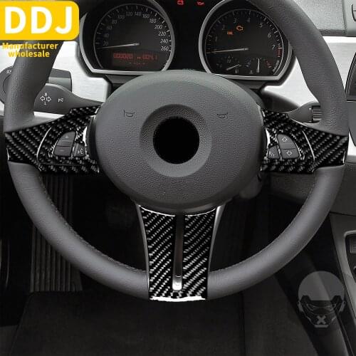 Car Steering Wheel Button Panel Cover Interior Carbon Fiber Stickers Accessories For Bmw Z Series Z4 E85 E86 2003-2008 Roadster